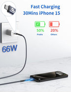 USB C to USB C Cable 10FT, 2Pack USB C Charger Cable, Long Type C Fast Charging Cable Nylon Braided USBC Charger Cord Compatible with iPhone 17/16/15/Pro/Plus/Pro Max/Samsung Galaxy S26 S23 and More
