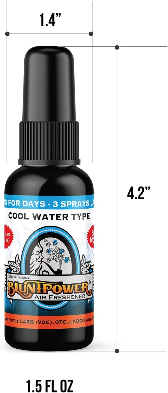 (Cool Water, 1 Pack) Concentrated Air Freshener for Room and Car Spray - Oil-Based Diffuser Spray Bottle - Long-Lasting Bathroom Spray, Car Freshener, & Odor Eliminator Spray