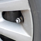 4 Pieces Crown Tire Valve Stem Caps Bling Handmade Crystal Rhinestone Universal Chrome Crown Vehicle Car Tire Caps Covers, Attractive Accessories for Car (White and Black)