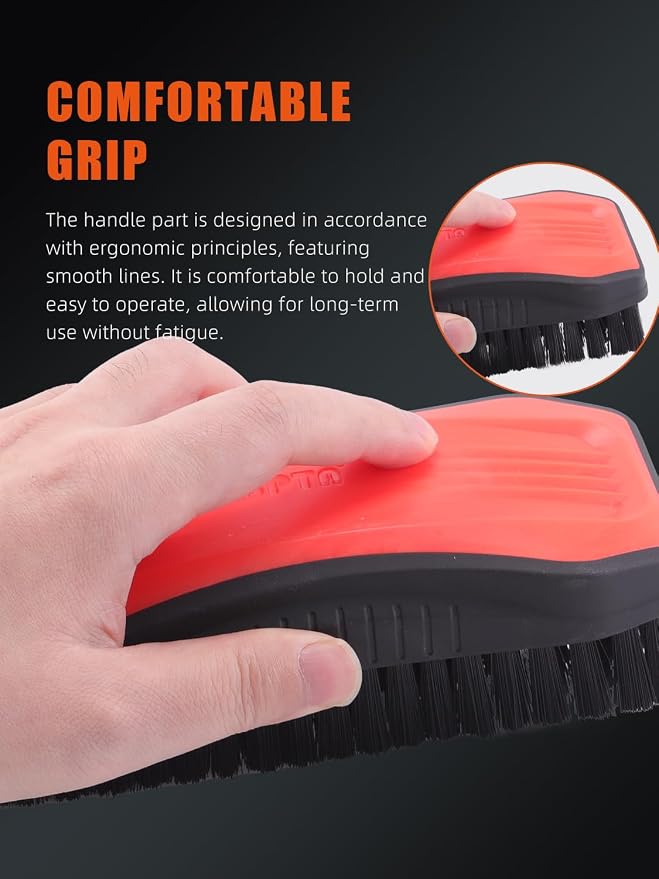 Carpet Cleaning Brush, 2Pcs Universal Leather & Upholstery Brush,Durable Nylon Bristles for Car Detailing,Ideal for Cleaning Seats, Carpets & Interior Surfaces,Gentle,Effective Detailing Tool