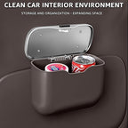 Car Trash Can, Waterproof Multi‑Functional Auto Trash Bin for Door/Console/Seat Back, Universal Vehicle Garbage Can for Car/Truck/SUV Drivers (Brown)