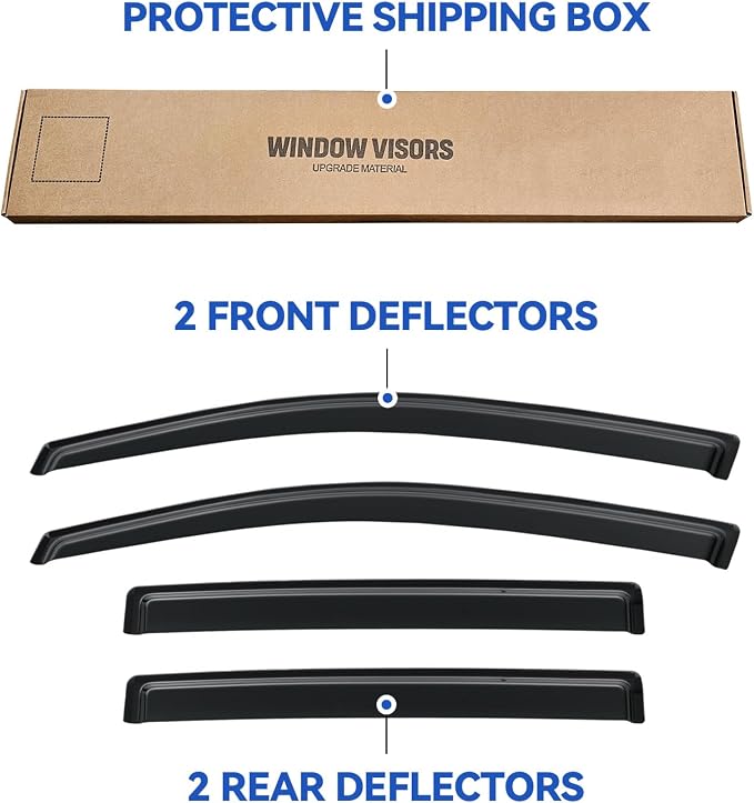 Window Visors Rain Guards Shield for 2004-2016 Nissan Armada, Out-Channel Window Vent Wind Deflectors Visors Shades for 04-16 Armada