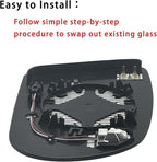 Blind Spot Driver Side Mirror Replacement for Jeep Cherokee 2014-2019 Jeep Compass 2017-2021, Left Exterior Side Rearview Mirrors Glass, with Backing Plate, Power Heated,Blind Spot Detection