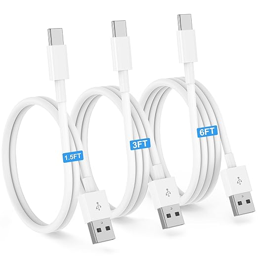 Car CarPlay Cable for iPhone 17, 16, 15 USB C Charger Cord, 3-Pack 1.6 FT+3 FT+6 FT USB A to USB C Charging Cable for Apple iPhone 17/17 Pro/Air/16e/16/15 Pro Max/Plus Cord, for iPad Pro/Air