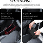 Car Trash Can, Foldable Leather Hanging Trash Bag, Multi-Function Mini Storage Box Garbage Can for Car, Wine Red