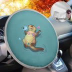 Otter Steering Wheel Sun Shade Cover Steering Wheel Sun Foil Anti-Heat Aluminum Steering Wheel Cover Steering Wheel Sun Heat Shield for SUV Truck Van