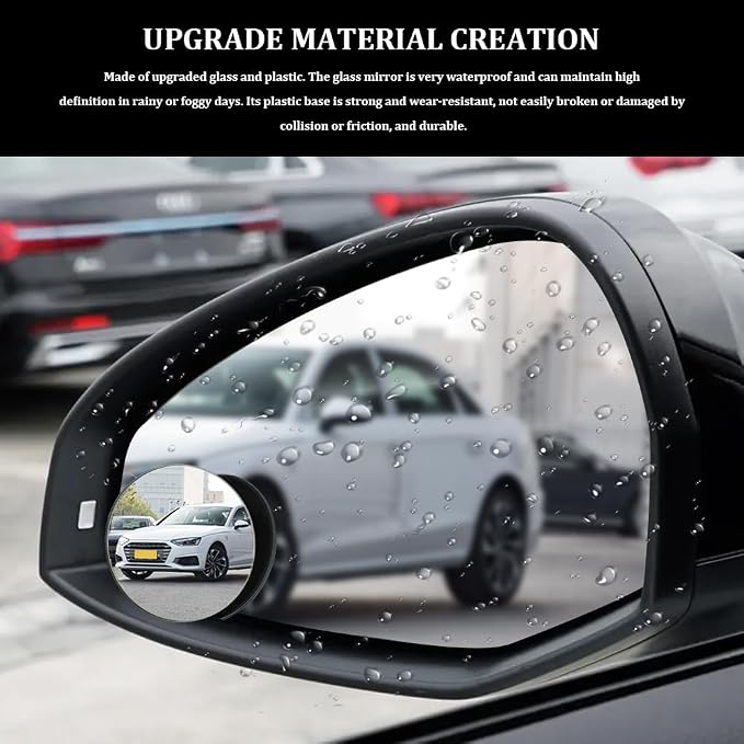 2PCS Blind Spot Mirror, Side Mirror Blindspot, Frameless Car Blindspot Mirrors with Self Adhesive, Universal 2 Inch Round Rear View Convex Mirrors Car Accessories Fit for SUV (Circle, 2PCS)