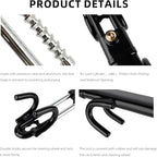 Steering Wheel Lock for car Universal Adjustable Length Anti-Theft Device Car Locks Double Hook Locks for Car SUV Pickup Truck Van(Black)