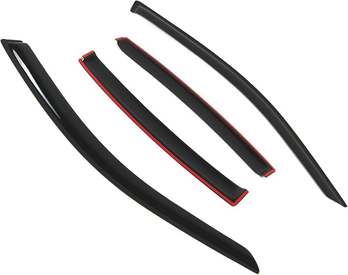 WD2-787 Dark Smoke 4 Pcs Set Window Visor (Outside Mount) Deflector Rain Guard Compatible with 2011-2014 Chrysler 200