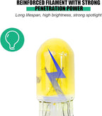 25PCS T10 12V 5W Car Turn Signal Light Bulbs, Clear Flat Foot Vehicle Side Marker Lamp Bulbs, Auto Interior Amber Headlight Bulbs Accessories, Universal for SUV, Sedan, Truck (Yellow)