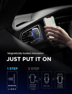 2 Pack Magnetic Phone Holder for Car Magnet for Phone Car Mount Vent 6 Military Magnets Vent Cell Phone Holder Mount for Car Plate Fit All, Gifts for Women Men, Car Accessories (Blue)