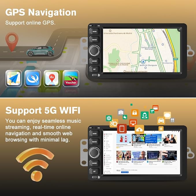 8 Core Car Radio Stereo for Chevy Chevrolet Silverado 2003-2006 Impala SSR Tahoe Tahoe GMC Siera Yukon Hummer with Android 15 Wireless CarPlay Android Auto Bluetooth FM/AM WiFi 【4GB+64GB】