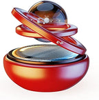Kwak’s Solar-Powered Rotating Car Aromatherapy Auto-Spinning Ornament with Refillable Scent Pad, Subtle Ocean Fragrance, Ideal Gift for Men Women Dad Husband for Dashboard (red)