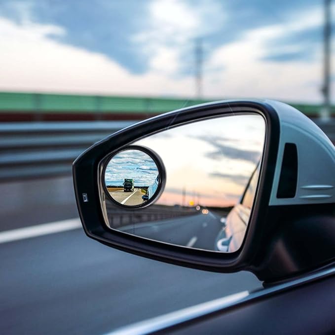 4 Pack Blind Spot Mirror 2 Inch Angle Adjustable HD Glass Round Car Side Rear View Convex Mirror Accessories with Frame for Car SUV Trucks Motorcycles