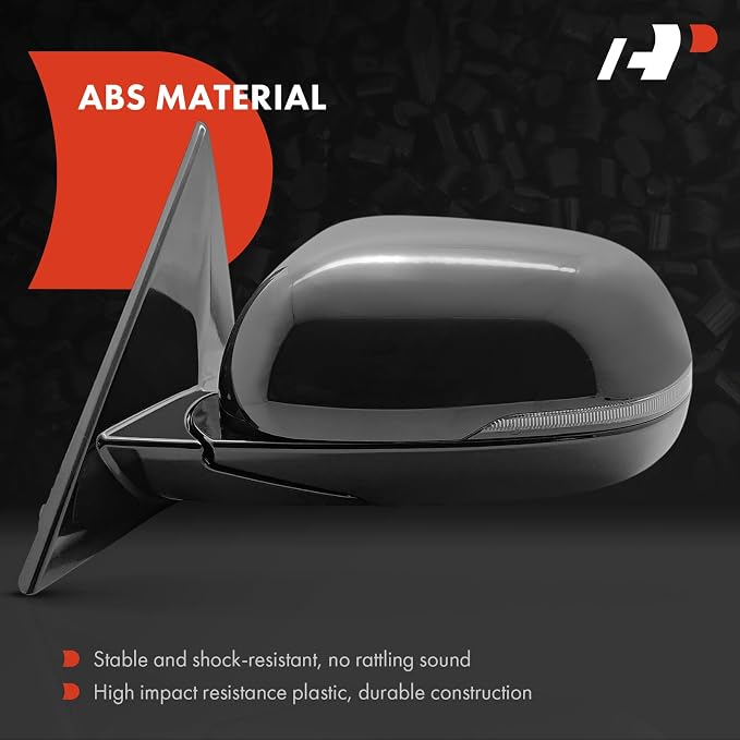 Driver Side Power Door Mirror - Compatible with Kia Soul 2020-2025 - Heated Manual Folding Black Outside Rear View Mirror with Turn Signal Light Blind Spot Detection