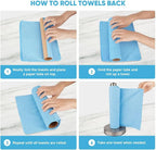 AIDEA Microfiber Cleaning Cloth Roll, 50PK, Blue Shop Towels Reusable Tear Away Paper Towels, Washable Shop Rags, Microfiber Towels for Cars, Lint Free Rags for House, Mechanic, Workshops, 11.5"×11.5"
