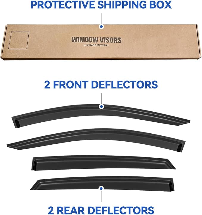 Window Visors Rain Guards for Honda Accord 2018-2023, Out-Channel Window Vent Wind Deflectors Visors Shades for 18 19 20 21 22 23 Accord