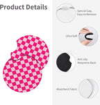 Checkered Hot Pink 3-Pc Car Set : Steering Wheel Cover + 2 Pc Car Coasters | neoprene Non-Slip Breathable Elasticity Universal 14.5 -15.5 Inch Car with Suitable Men Women