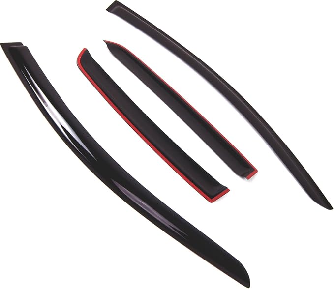 WD2-622 Dark Smoke 4 Pcs Set Window Visor (Outside Mount) Deflector Rain Guard Compatible with 2007-2010 Chevrolet Aveo5 Hatchback