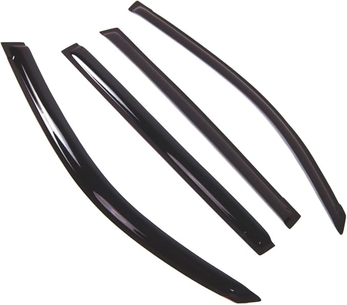 WD2-709 Dark Smoke 4 Pcs Set Window Visor (Outside Mount) Deflector Rain Guard Compatible with 2008-2015 Lexus LX570