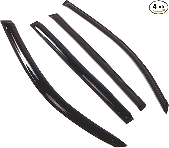 Outside Mount Window Vent Visors Rain Guards Compatible with Lexus LX570 2008-2015 | Side Window Wind Deflectors Rain Shields | Smoke Tinted, 4 Pcs Set, DGWV-709