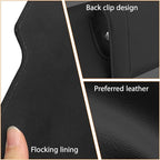 Zpana Sunglass Holder for Car Visor, Leather Auto Eyeglasses Sun Visor Organizer Case with Hidden Magnetic Closure, Auto Protective Glasses Storage Box, Universal for SUV RV Truck (Black)