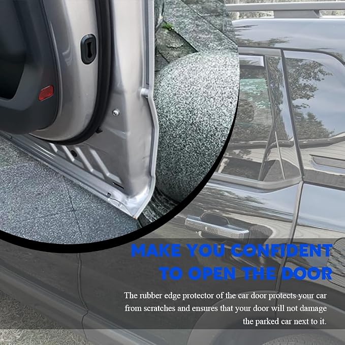 16.4Ft(5M) Car Door Edge Guards, Car Door Protector, U Shape Edge Trim Rubber Anti-Collision Seal Protector, No Glue Required Auto Entry Guard Seal Strips Fit for Trucks SUVs Sedans (White)
