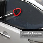 Windshield Cleaning Tool, Car Window Cleaner, Windshield Cleaner with 4 Washable Reusable Microfiber Pads and Extendable Handle, Auto Glass Wiper Cleaning Kit Universal for Car (Red)