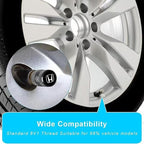 Tire Valve Stem Caps for Honda Metal Car Wheel Air caps Auto Valve Stem Caps Accessories 4 Pcs Black