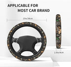 Forest Camo Steering Wheel Cover Camo Leaf Steering Wheel Cover for Men Women Anti-Slip Elastic Breathable Neoprene Steering Wheel Protective Cover 15in Universal Car Accessories for Cars, Auto, SUVs