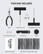 Fanttik Tire Repair Kit-24pcs Heavy Duty Tire Plug Kit, Fix Punctures and Plug Flats Patch, Universal Tire Repair Tools for Autos, Cars, Motorcycles, Trucks, ARBs, ATVs, Tractors, RVs, SUVs, Trailers