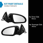 Driver & Passenger Side Power Mirror Set Paint to Match Manual Fold Compatible with 2016-2018 Kia Optima KI1320200 KI1320223 KI1321200 KI1321223