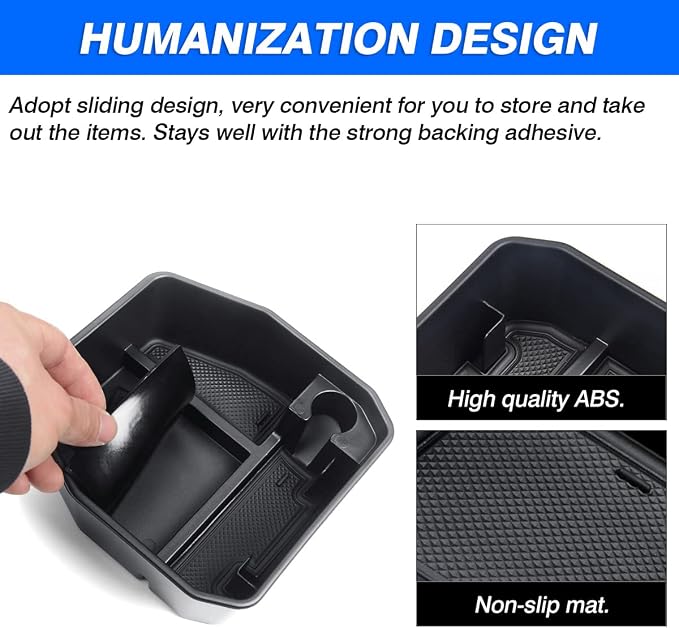 Center Console Organizer for 2020-2025 2026 Land Rover Defender 90 110 130 (NOT for Refrigerator Version), Defender Accessories Armrest Storage Box Middle Console ABS Insert Tray