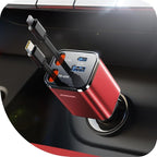 [2026 Ultra-Compact] Retractable Car Charger 84W Car Charger USB C for iPhone 16 17 Fast Charging, Car Accessories, Car Adapter Travel Essentials Gifts for Women Men, for iPhone 17 16 15 14 13