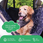 3-in-1 Back Seat Cover for Dogs, 100% Cotton Canvas Back Seat Hammock with Headrest Straps, Belt Slots, & Anchors, Non-Skid Cargo Area Cover, Machine Washable, No Harmful Chemicals, 56"x56"