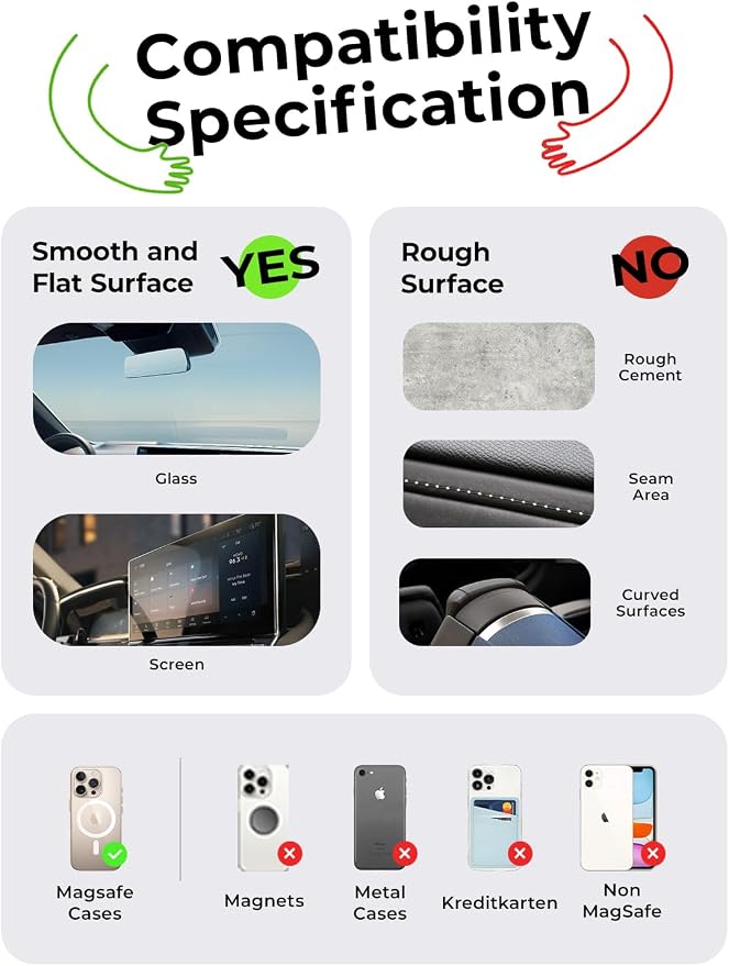 for Magsafe Car Mount, Cell Phone Holders for Your Car, Magnetic Car Accessories for Women Men Jeep Truck, Vacuum Gifts for iPhone 17 Pro Max 16 15 14 13 12, Samsung S25, Pearl White