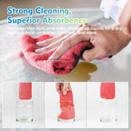 Red Microfiber Cleaning Cloth 12 Pack, 12.5 x 12.5 inch Microfiber Towels for Cars, Ultra Absorbent Car Washing Cloth, Lint Free Streak Free Cleaning Rags for Car, Kitchen, and Window