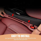 2 Pack Car Seat Gap Filler, Universal Fit Car Seat Crevice Blocker with Storage Slot, Black (Black) | Stops items from falling into seat gaps; universal fit for most cars, SUVs & trucks; 2-in-1 storage & gap filler.