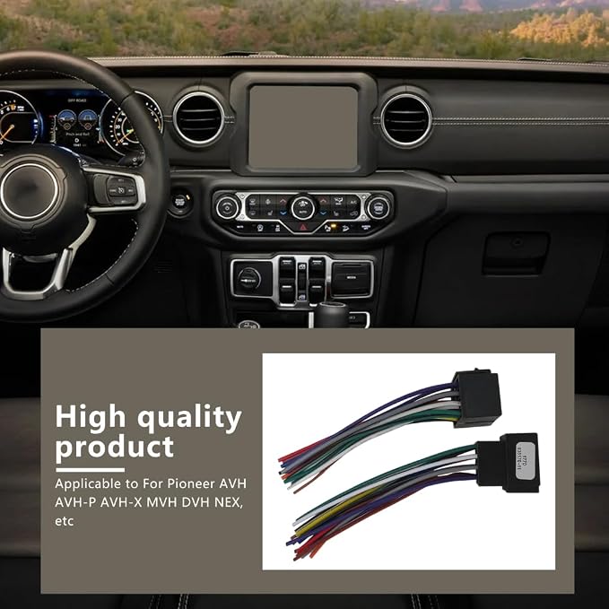 16-Pin Car Radio Wiring Harness Adapter Male & Female Compatible for Kenworth 2008-2020 Stereo Connector to Compatible for JVC/for Pioneer/for Kenwood/for Sony/for Android