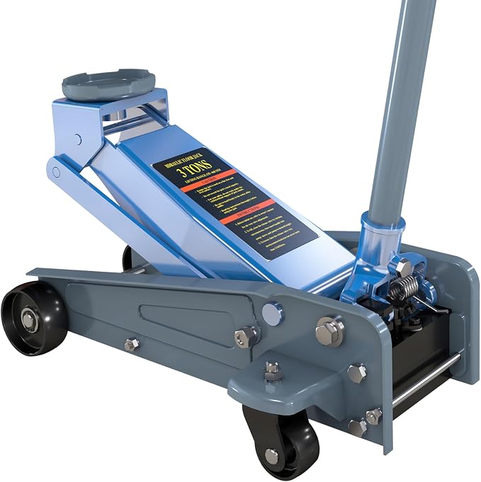 Floor Jack,3 Ton Capacity Fast Lift,Carbon Steel with Wheels car Jack,Heavy Car Floor Jack Max Lift Height 18.15",Providing Stable Support for Various Cars,Blue