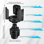Car Cup Holder Expander, Auto Cup Organizer Expander Holder, Auto Insert Cup Holders with Adjustable Base, Automatic Car Cup Holder Expander Holds Large Water Bottles for Most Coffee Mugs