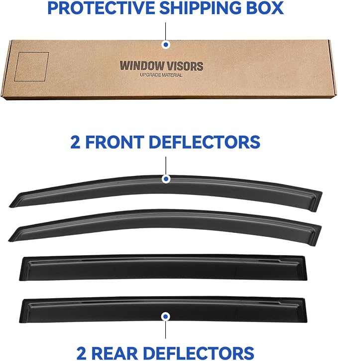 Window Visors Rain Guards Shield for 2006-2015 Mazda 5, Out-Channel Window Vent Wind Deflectors Visors Shades for 06-15 Mazda 5