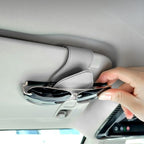 Car Visor Sunglasses Holder, Magnetic Vehicle Sun Visor Eyeglasses Hanger Ticket Card Holder Clip, Auto Interior Sunvisor Glasses Mounter Organizer, Universal for Vehicles (Grey)