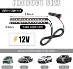 Wevdn Car Interior LED Strip Light, 12V 24 LED Neon Ambient Night Light with Cigarette Lighter Plug, Automotive Atmosphere Decorative Under Dash Lighting Kit, Car Accessories (Blue)