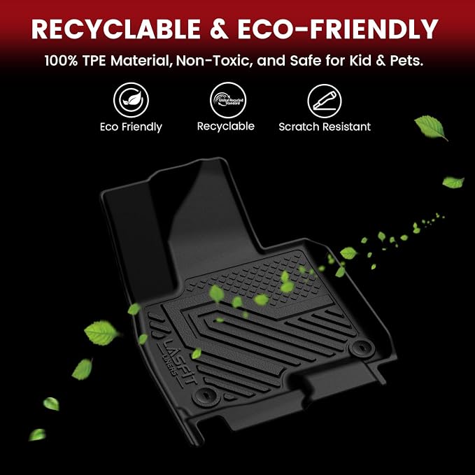Floor Mats & Backrest Mats & Cargo Mat for Hyundai Palisade 7/8 Seats 2026 (Only Fit Hybrid, Not Fit Gas), All Weather TPE Custom Fit Floor Liners Full Set Car Mats Accessories, Black