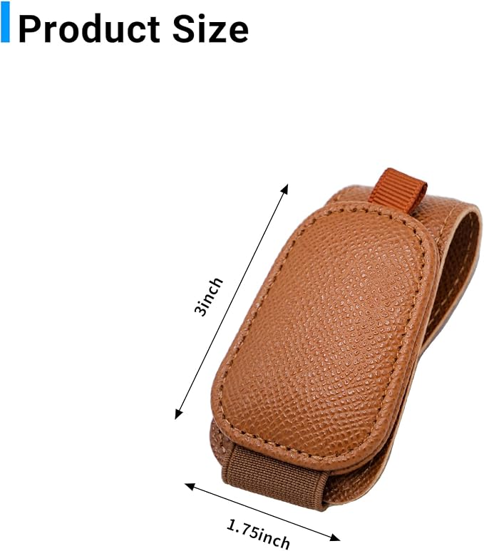 2 Packs Magnetic Sunglass Holder for Car Visor (Brown) | Magnetic Interior Car Accessories