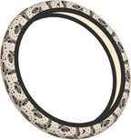 Gothic Moth Steering Wheel Cover Non-Slip Auto Steering Wheel Protector Car Accessories Universal Fit 15 Inches for Men Women