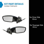 2 Piece Driver and Passenger Side Mirror Assembly Set Electric Adjustment Heated No Memory Black Compatible with 2011-2014 Hyundai Sonata HY1320166 HY1321166
