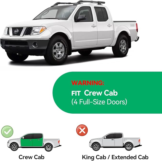 in-Channel Rain Guards for Nissan Frontier 2005-2021 & Suzuki Equator 2009-2012 Crew Cab, Window Visor Shields Vent Deflector Shade Wind Dark Smoke 2006 2007 2008 2010, Tape-On Inside-Mount, 4PCS