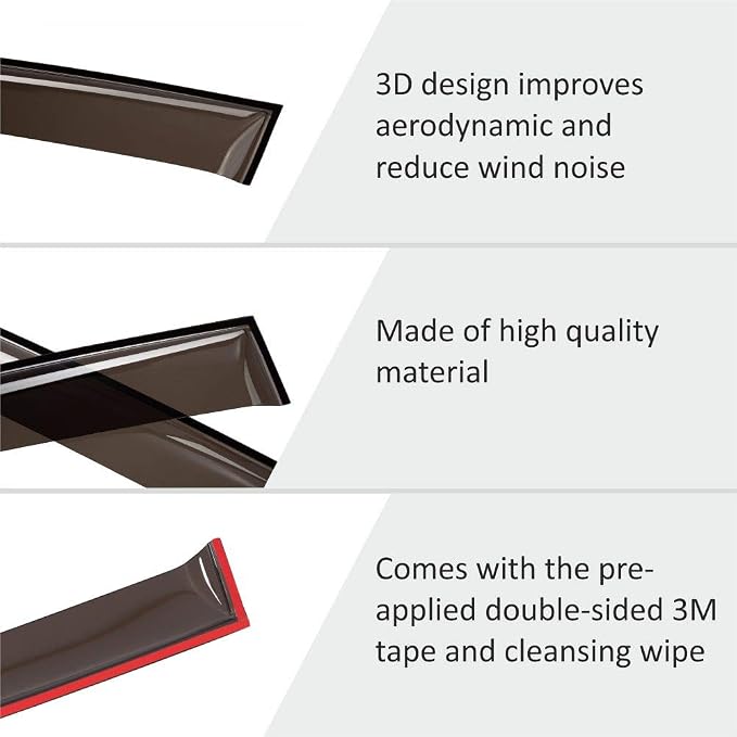 Voron Glass Tape-on Rain Guards for Mazda CX-5 2013-2016, Window Deflectors, Vent Window Visors, 4 Pieces - 100881